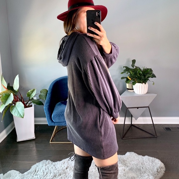 🏷Charcoal Ribbed hoodie - Picture 4 of 6